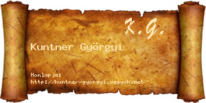 Kuntner Györgyi névjegykártya